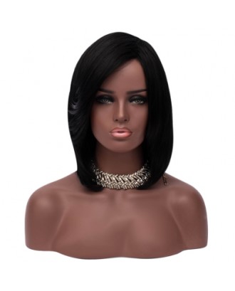 Medium Side Part Straight Feathered Bob Synthetic Wig