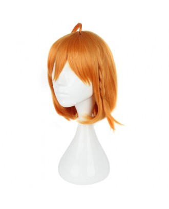 35CM Orange Wigs Heat Resistant Synthetic Fiber Hair Anime Cosplay Party for Sunshine Aqours Takami 