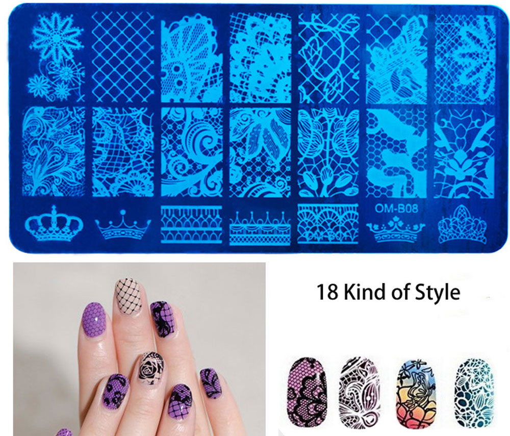DIY Nail Manicure Print Template Stamping Image Transfer Tools